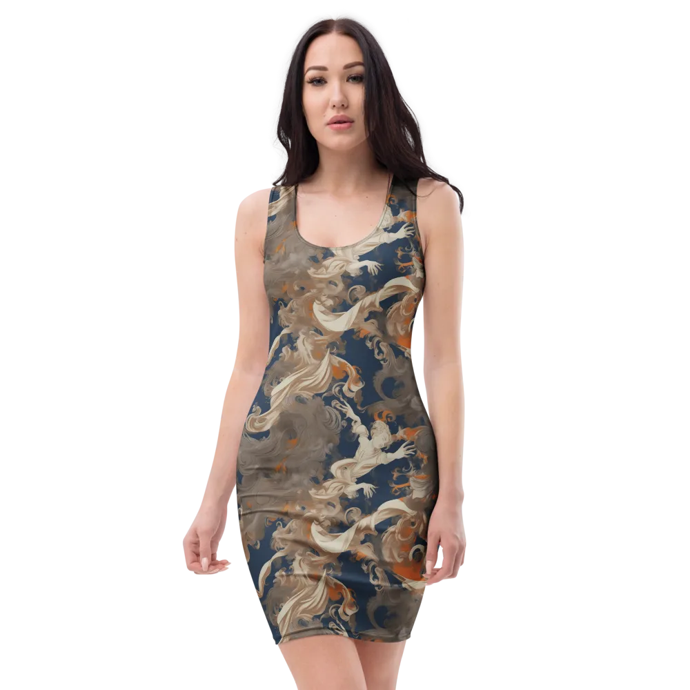 Midnight Rococo on Bodycon Dress — Front