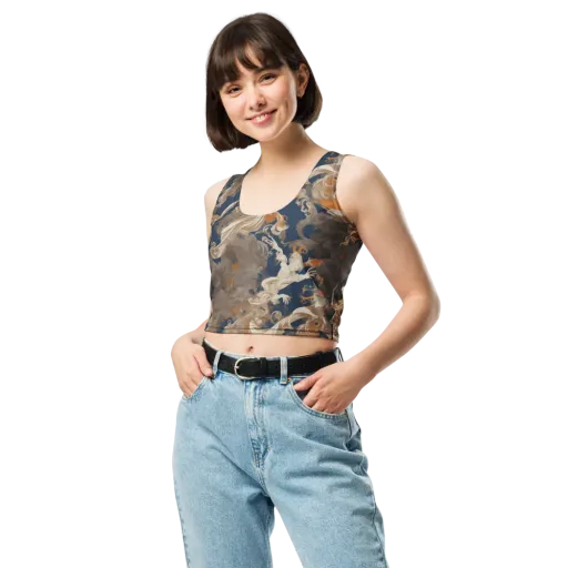 Midnight Rococo on a Crop Top