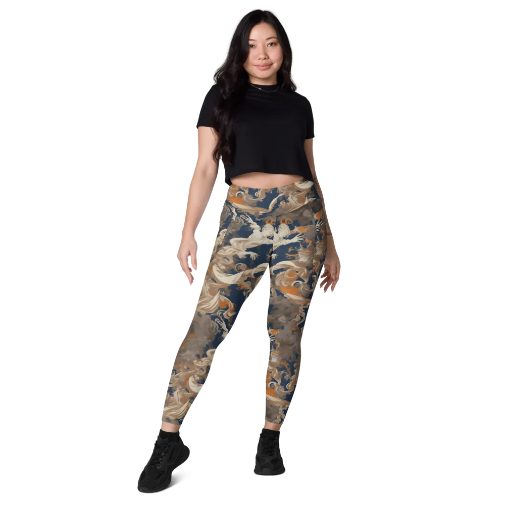 Midnight Rococo on Leggings with Pockets — Front