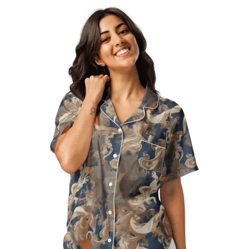 Midnight Rococo on a Women's Short Sleeve Pajama Top