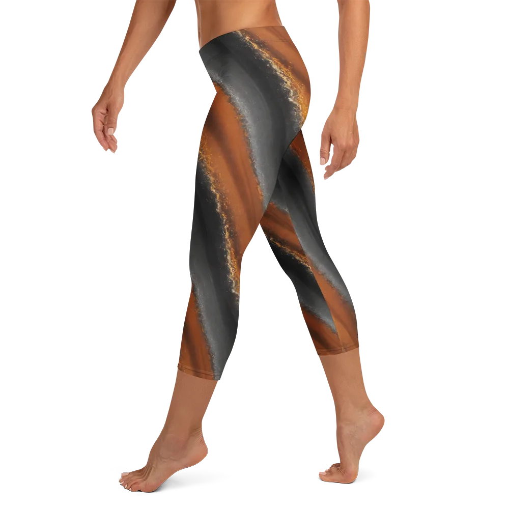 Ember Vein on Capri Leggings — Left