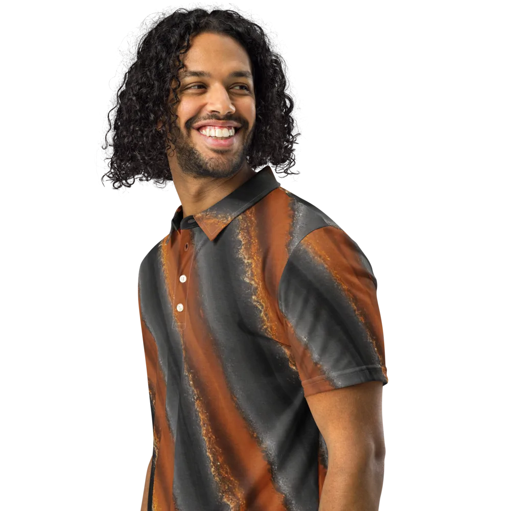 Ember Vein on Men's Slim Fit Polo Shirt — Left Front