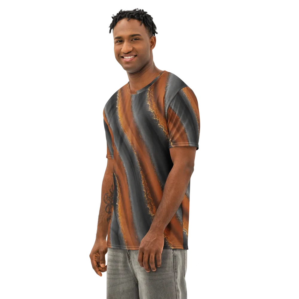 Ember Vein on Men's Cotton Crew Neck T-Shirt — Left Front