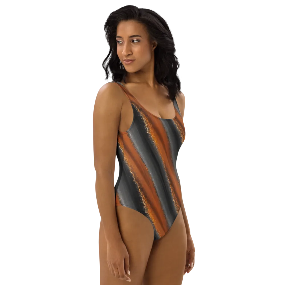 Ember Vein on One-Piece Swimsuit — Right