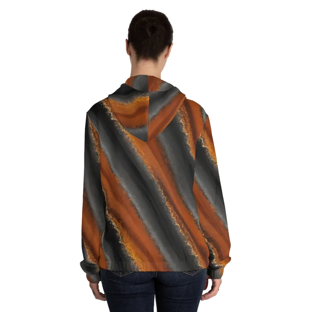 Ember Vein on Women's Full-Zip Hoodie — Back On Person