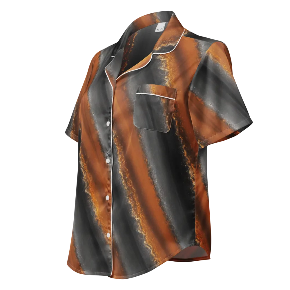 Ember Vein on Women's Short Sleeve Pajama Top — Left Front