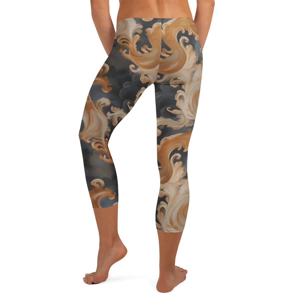 Baroque Smoke on Capri Leggings — Back