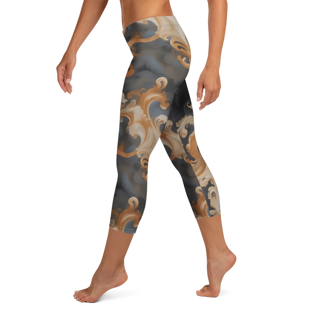 Baroque Smoke on Capri Leggings — Left