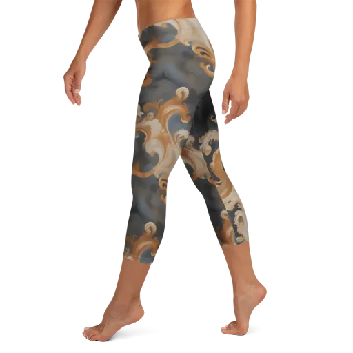 Baroque Smoke on a Capri Leggings
