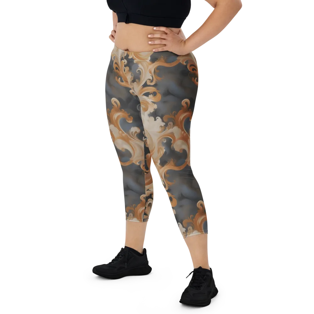 Baroque Smoke on Capri Leggings — Front