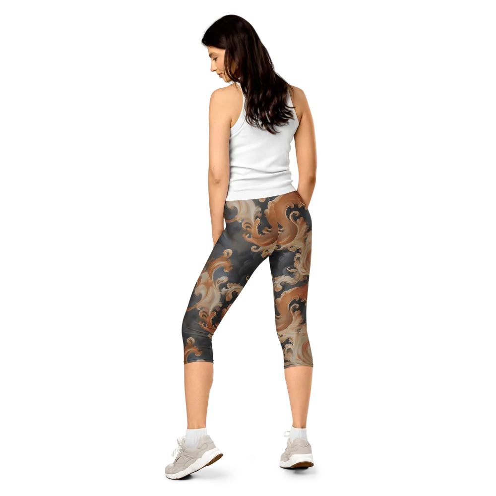 Baroque Smoke on Capri Leggings — Back