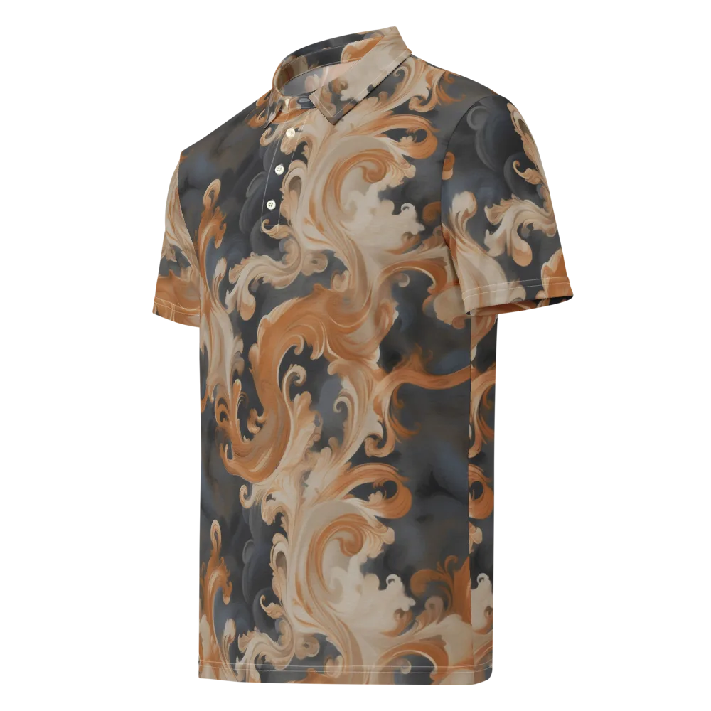 Baroque Smoke on Men's Slim Fit Polo Shirt — Left Front