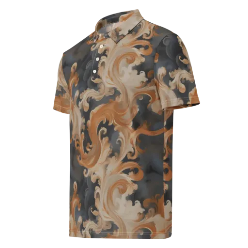Baroque Smoke on a Men's Slim Fit Polo Shirt