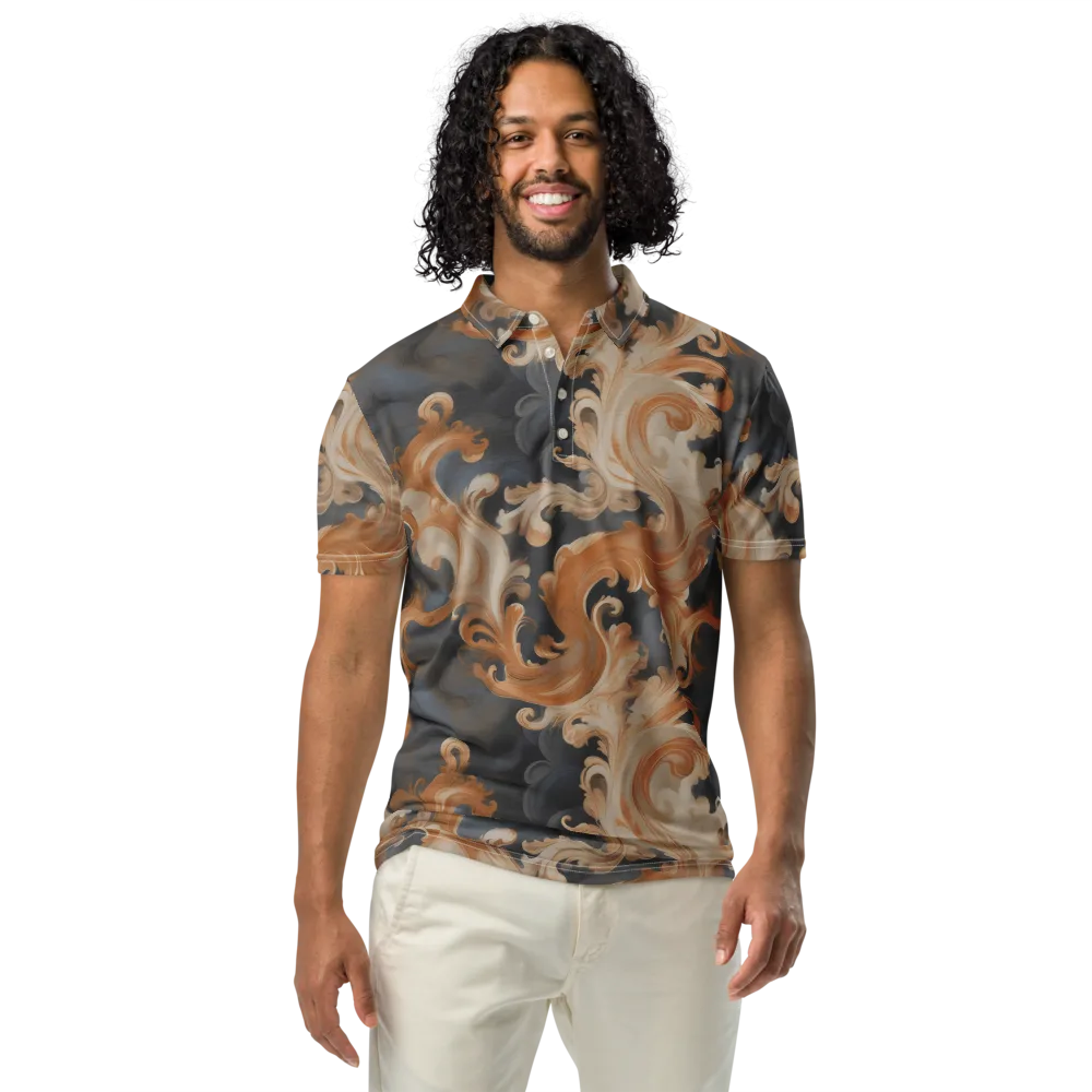Baroque Smoke on Men's Slim Fit Polo Shirt — Front