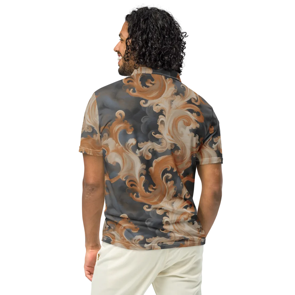 Baroque Smoke on Men's Slim Fit Polo Shirt — Back