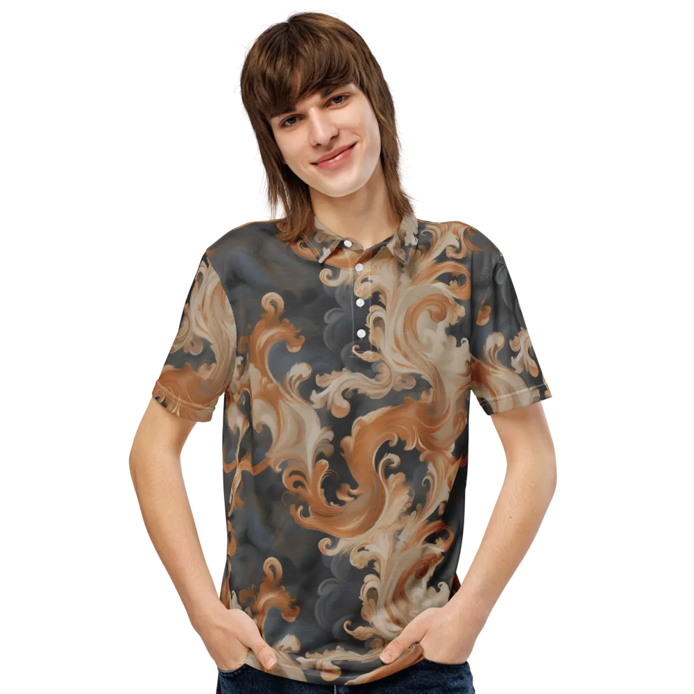 Baroque Smoke on Men's Slim Fit Polo Shirt — Front