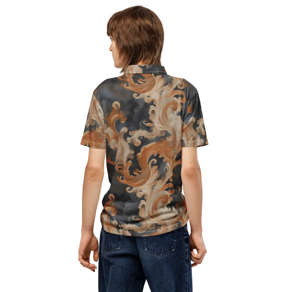 Baroque Smoke on Men's Slim Fit Polo Shirt — Back