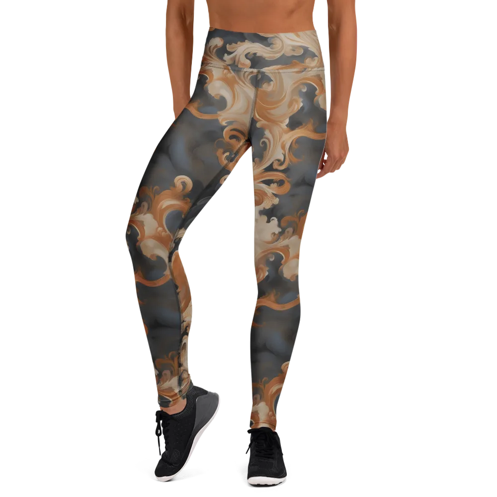 Baroque Smoke on Yoga Leggings — Front