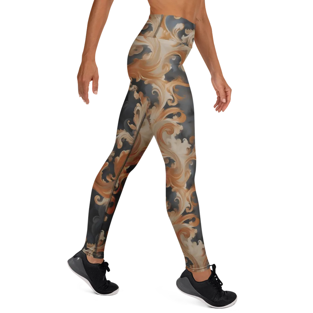 Baroque Smoke on Yoga Leggings — Right