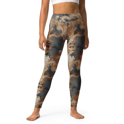 Baroque Smoke on a Yoga Leggings