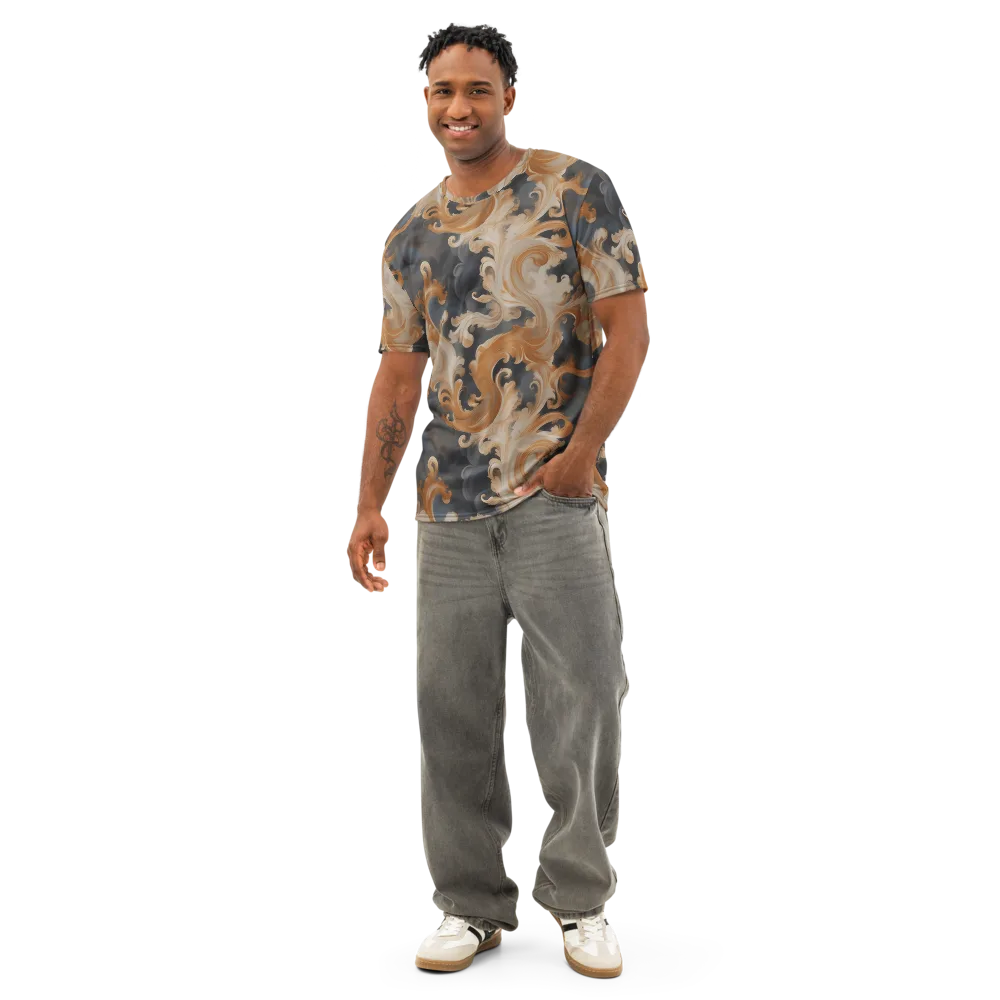Baroque Smoke on Men's Cotton Crew Neck T-Shirt — Front