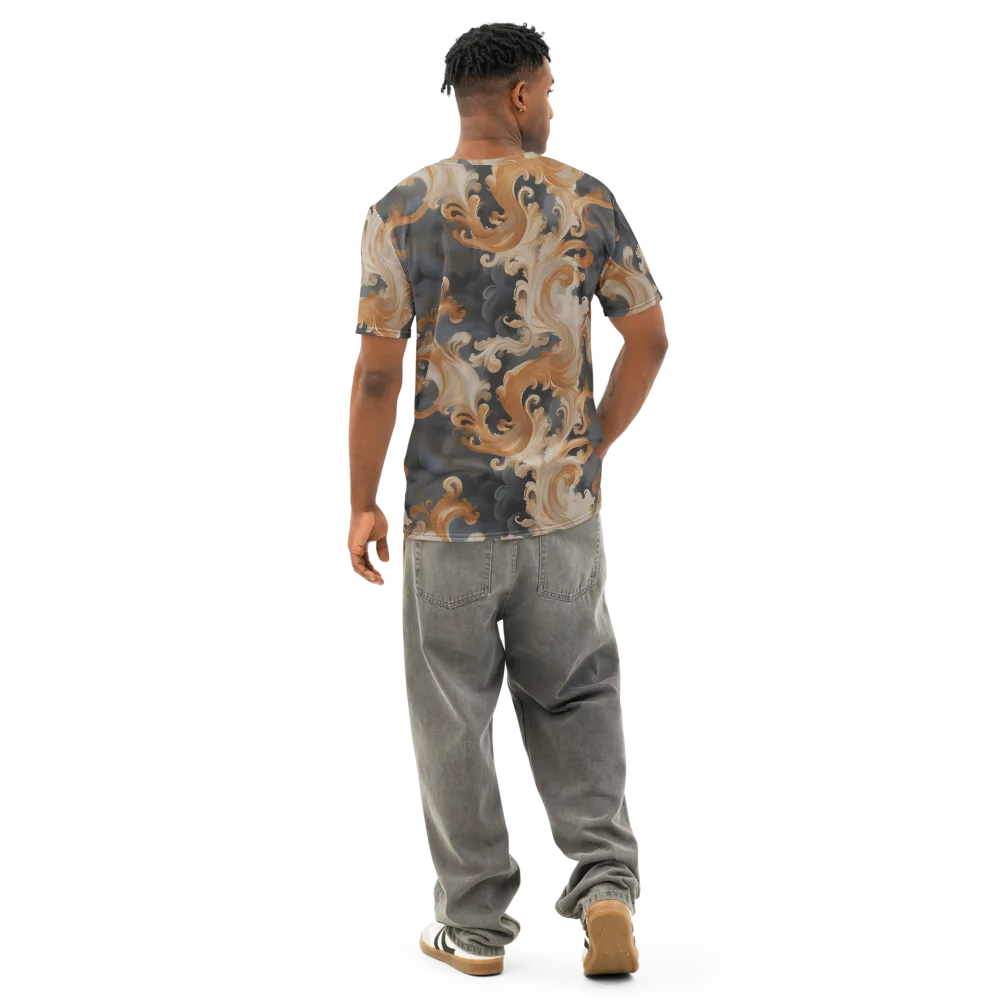 Baroque Smoke on Men's Cotton Crew Neck T-Shirt — Back