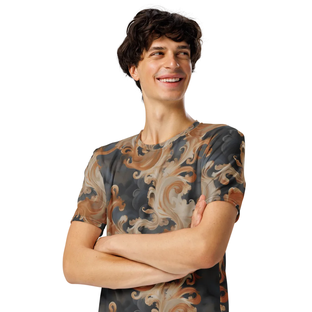 Baroque Smoke on Men's Crew Neck T-Shirt — Left Front