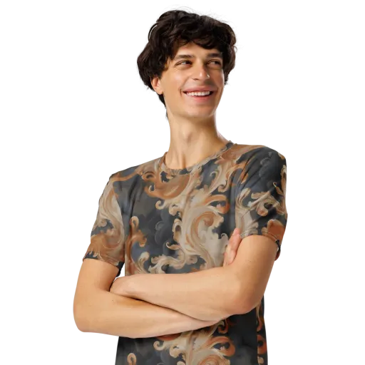 Baroque Smoke on a Men's Crew Neck T-Shirt