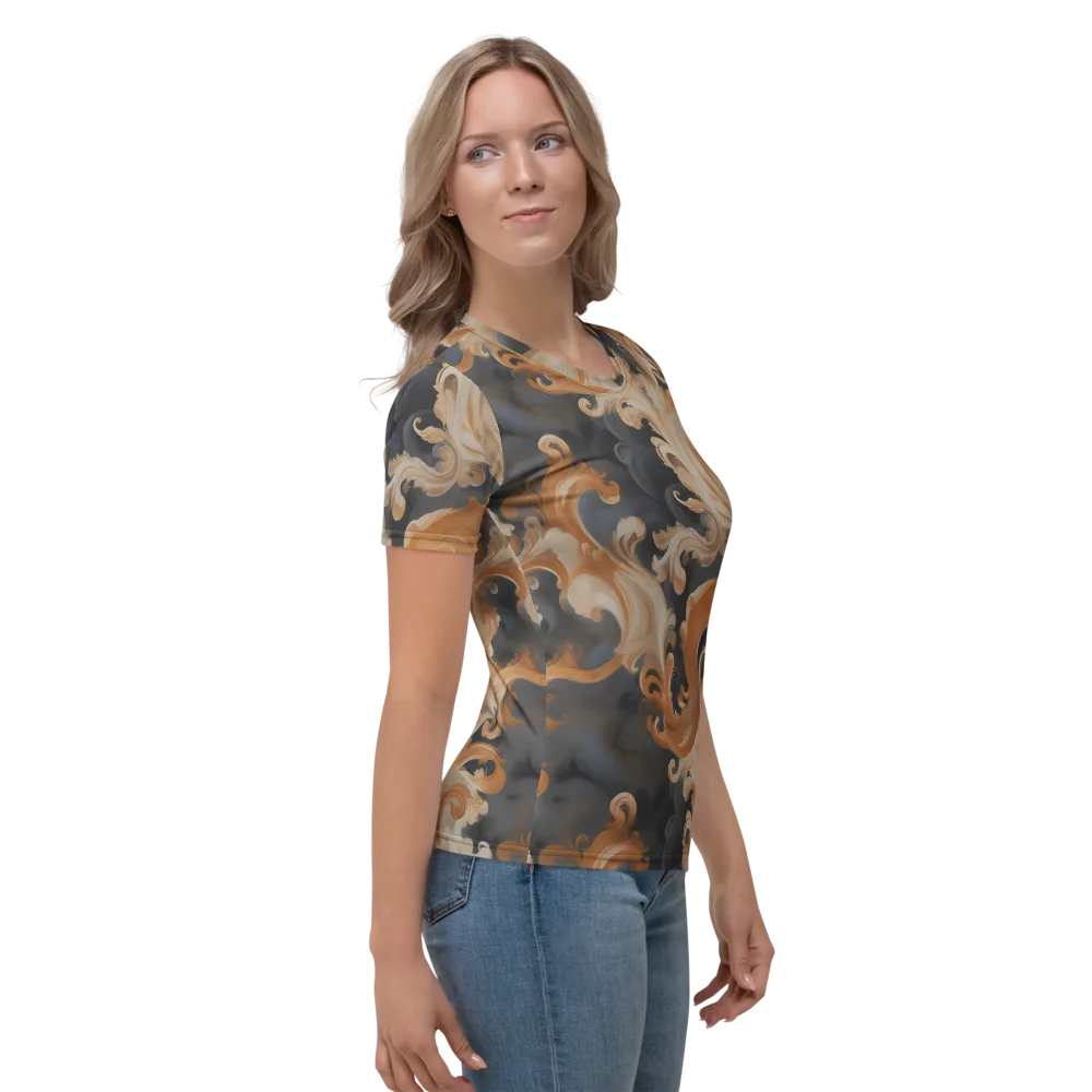 Baroque Smoke on Women's Crew Neck T-Shirt — Right