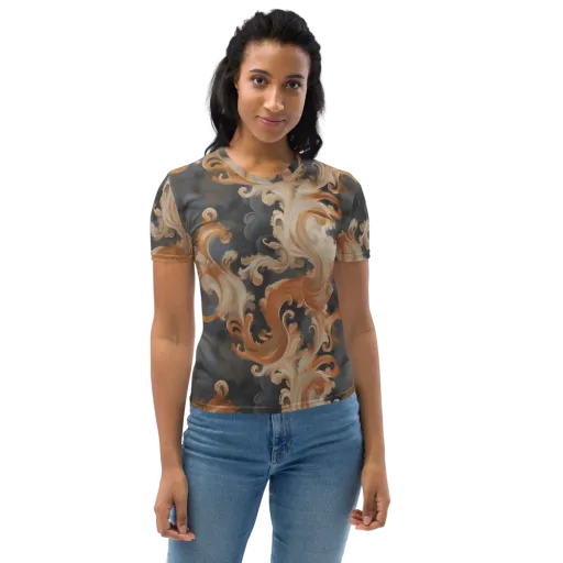 Baroque Smoke on a Women's Crew Neck T-Shirt