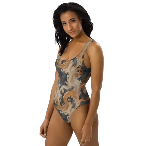 Baroque Smoke on a One-Piece Swimsuit