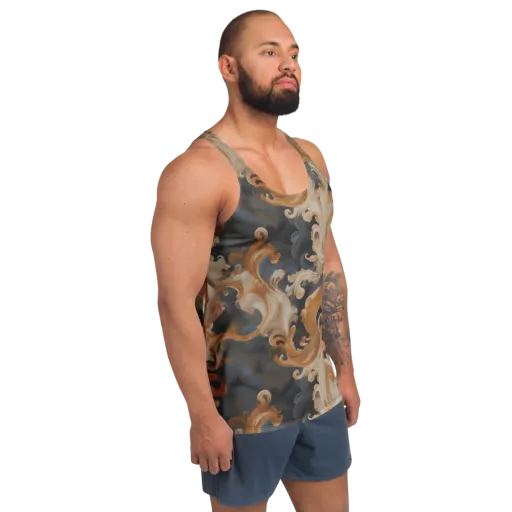 Baroque Smoke on a Men's Tank Top