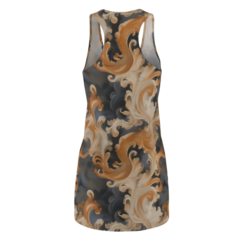 Baroque Smoke on Racerback Dress — Back
