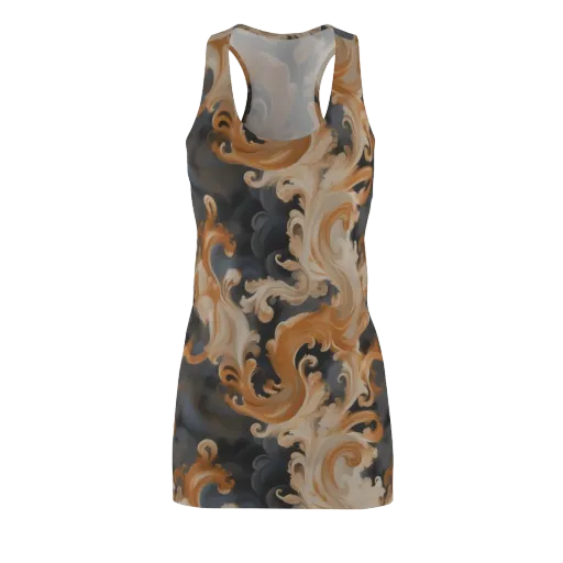 Baroque Smoke on a Racerback Dress