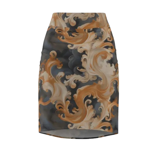 Baroque Smoke on a Pencil Skirt