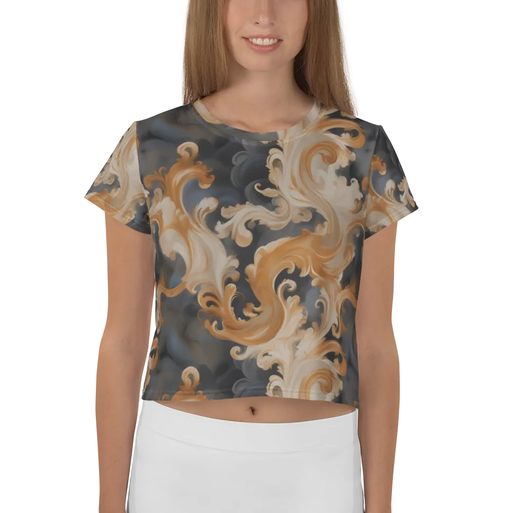 Baroque Smoke on Crop Tee — Front