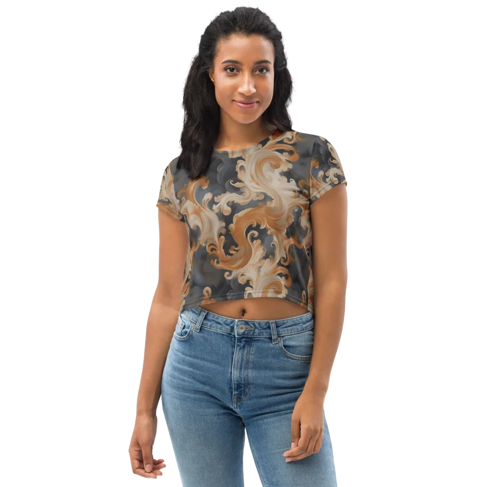 Baroque Smoke on Crop Tee — Front