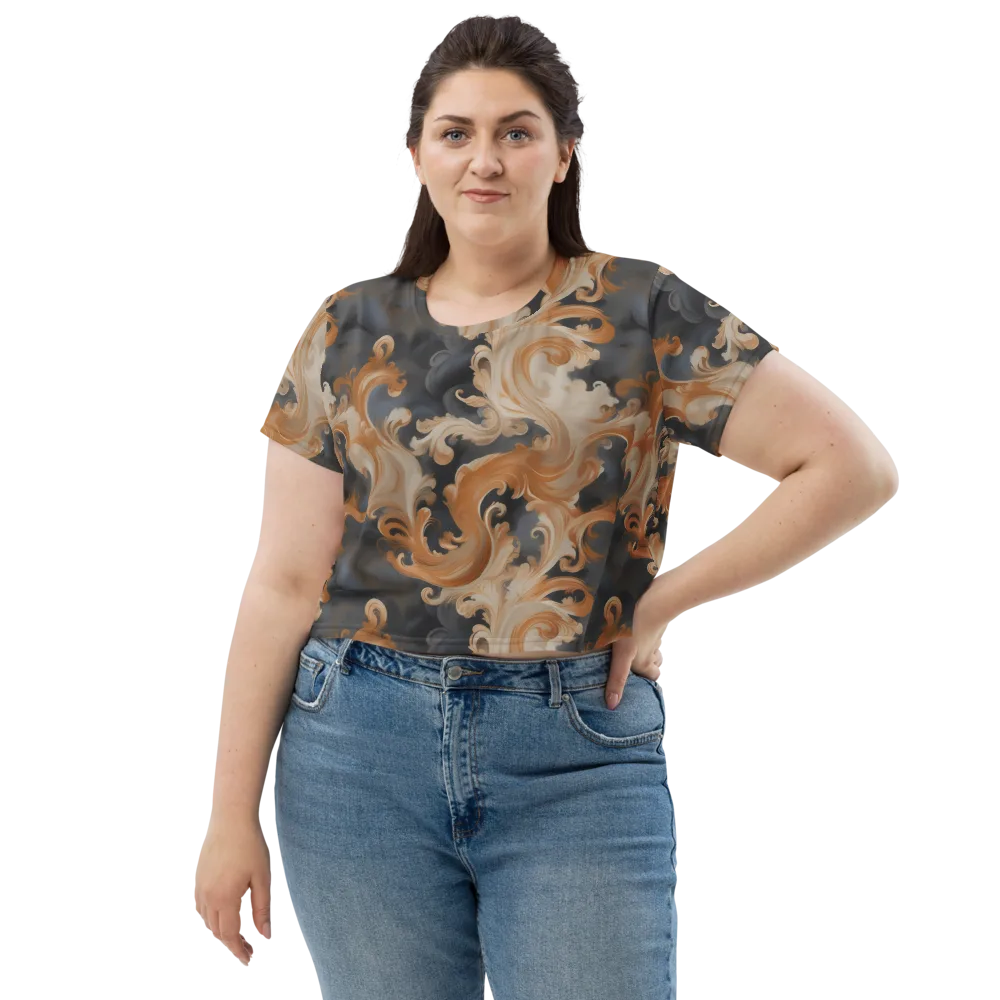 Baroque Smoke on Crop Tee — Front