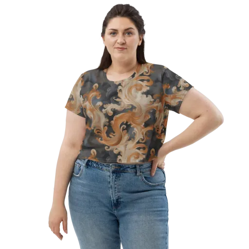Baroque Smoke on a Crop Tee