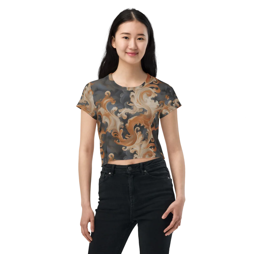 Baroque Smoke on Crop Tee — Front