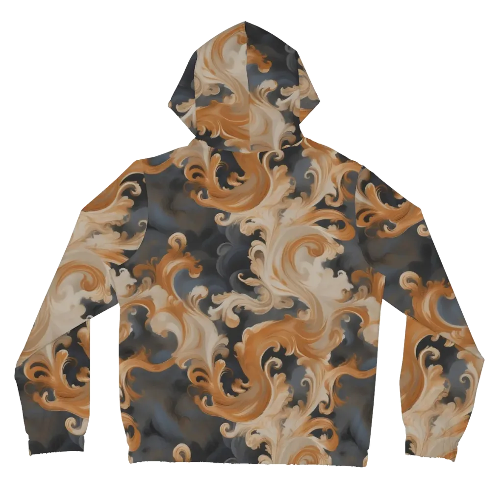 Baroque Smoke on Women's Full-Zip Hoodie — Back