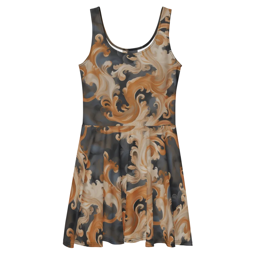 Baroque Smoke on Skater Dress — Front