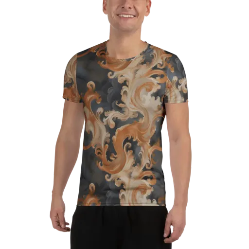 Baroque Smoke on a Men's Athletic T-Shirt