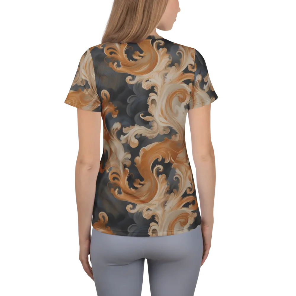 Baroque Smoke on Women's Athletic T-Shirt — Back