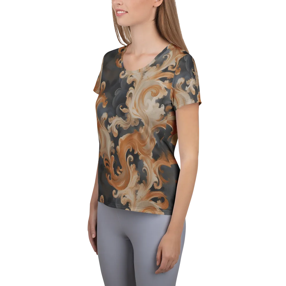 Baroque Smoke on Women's Athletic T-Shirt — Left