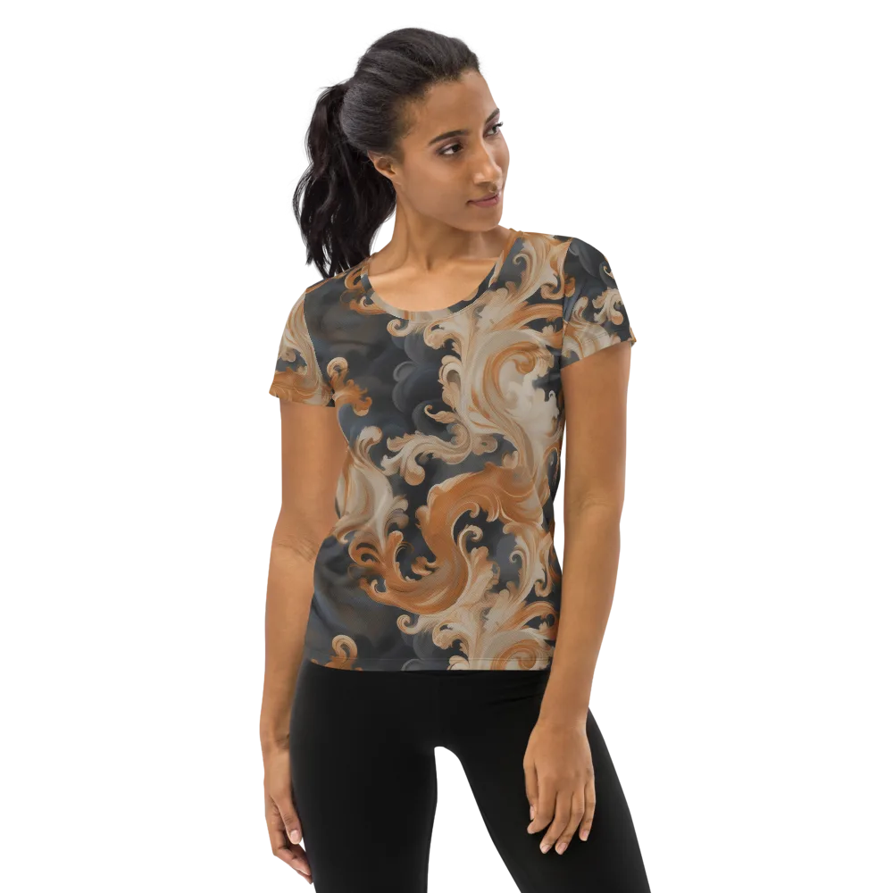 Baroque Smoke on Women's Athletic T-Shirt — Front