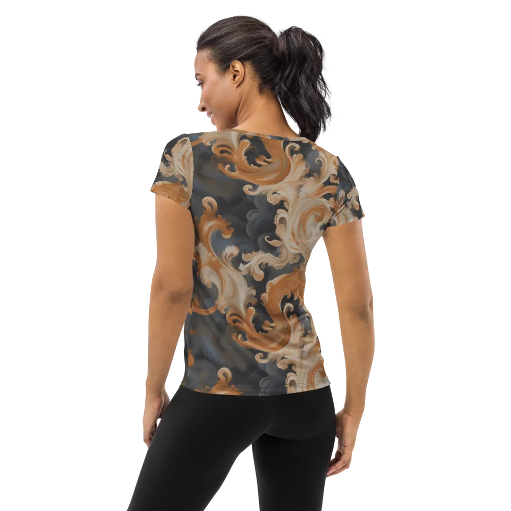 Baroque Smoke on Women's Athletic T-Shirt — Back