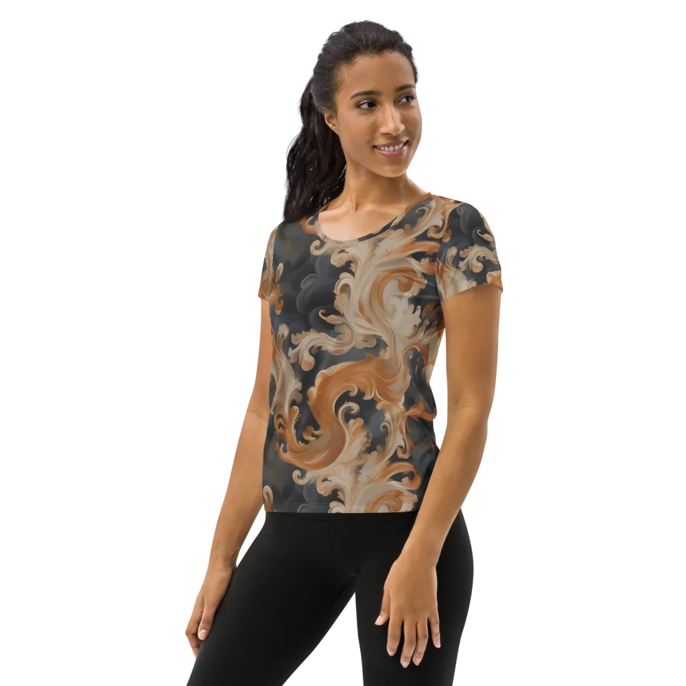 Baroque Smoke on Women's Athletic T-Shirt — Left