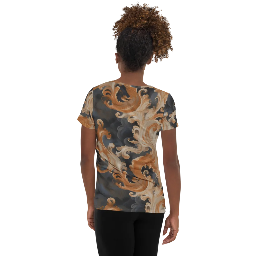 Baroque Smoke on Women's Athletic T-Shirt — Back