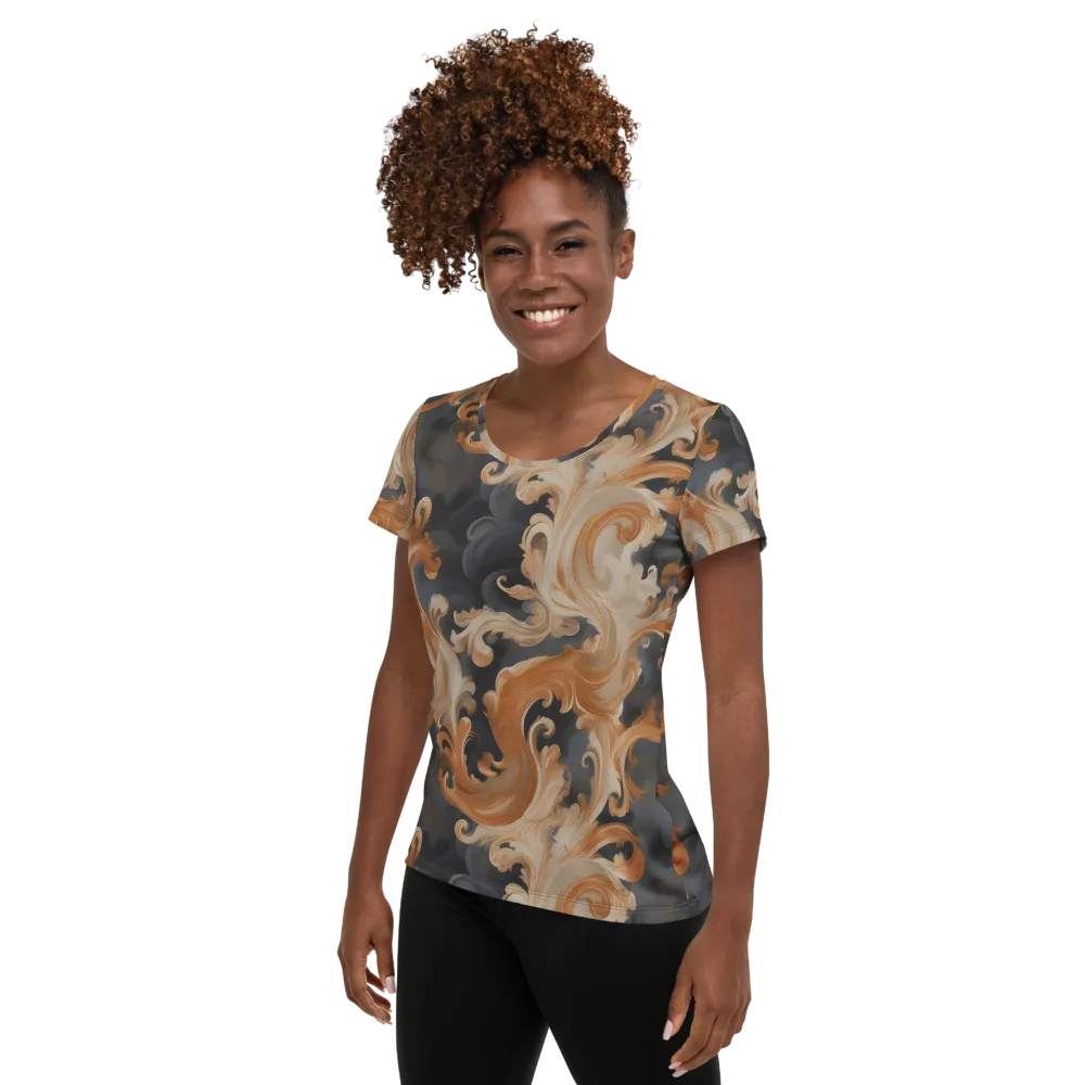 Baroque Smoke on Women's Athletic T-Shirt — Left